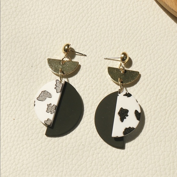 Semicircle Drop Earrings - Picture 1 of 5